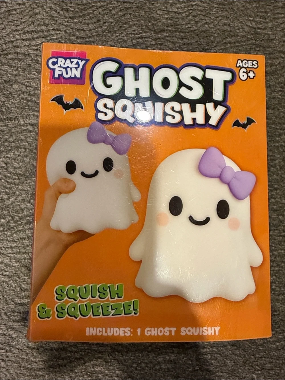 Ghost Squishy Toy - White & Purple